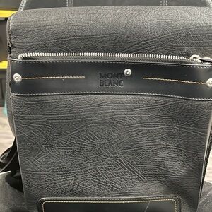 Montblanc Black Textured shoulder bag unisex